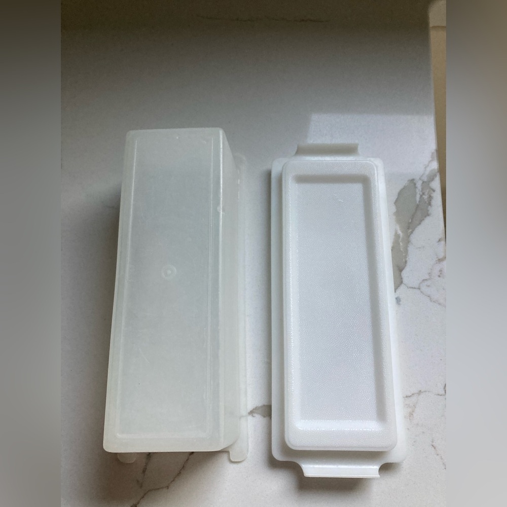 Vintage Tupperware Velveeta Cheese Butter Keeper White storage lid container